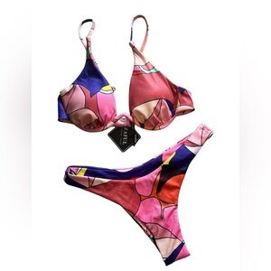 ZAFUL High Cut Thong Underwire Bikini Swimsuit Set Women’s Size Medium NWT